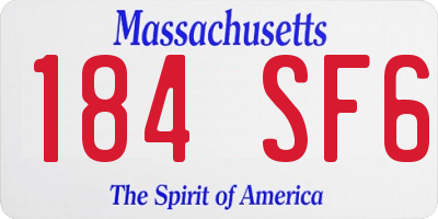 MA license plate 184SF6