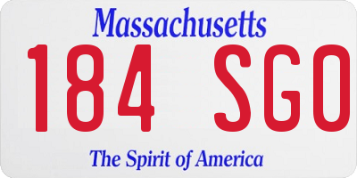 MA license plate 184SG0