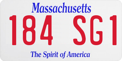 MA license plate 184SG1