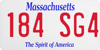 MA license plate 184SG4