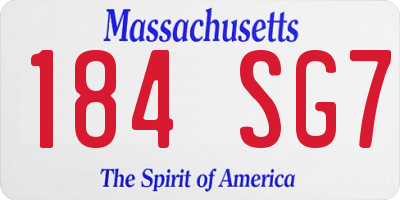 MA license plate 184SG7