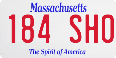 MA license plate 184SH0