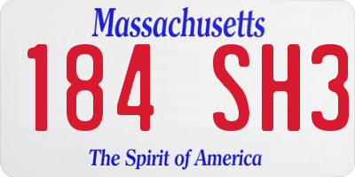 MA license plate 184SH3