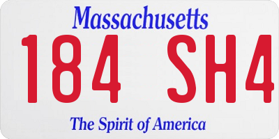 MA license plate 184SH4