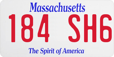 MA license plate 184SH6
