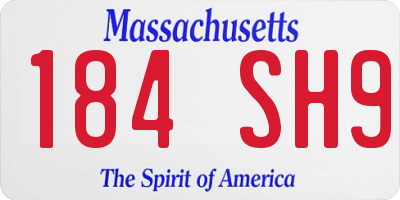 MA license plate 184SH9