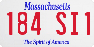 MA license plate 184SI1