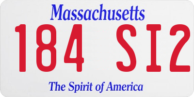 MA license plate 184SI2