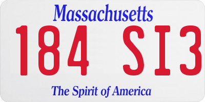 MA license plate 184SI3