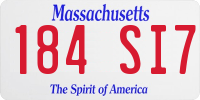 MA license plate 184SI7