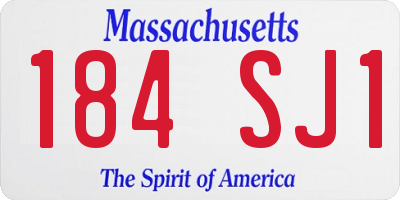 MA license plate 184SJ1