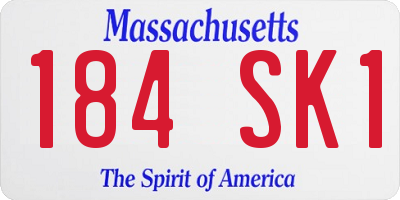 MA license plate 184SK1
