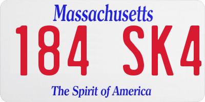 MA license plate 184SK4