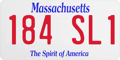 MA license plate 184SL1