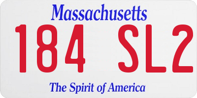 MA license plate 184SL2