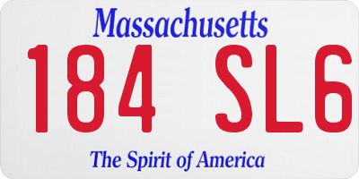 MA license plate 184SL6