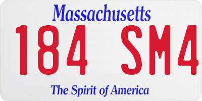 MA license plate 184SM4
