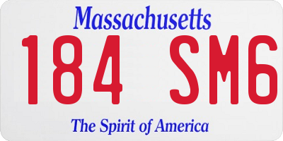 MA license plate 184SM6