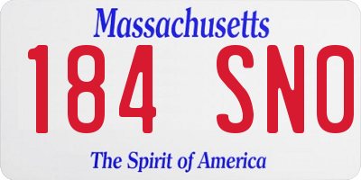 MA license plate 184SN0