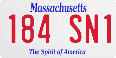 MA license plate 184SN1