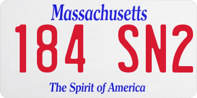 MA license plate 184SN2