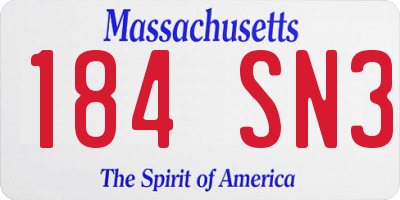 MA license plate 184SN3