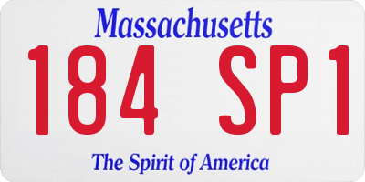 MA license plate 184SP1