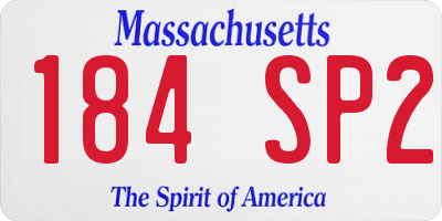 MA license plate 184SP2