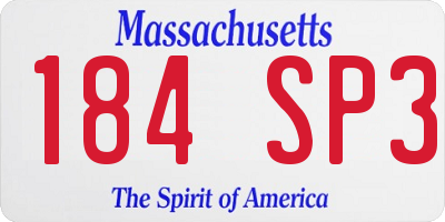 MA license plate 184SP3