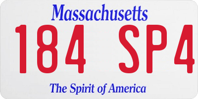 MA license plate 184SP4