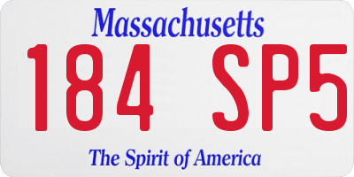MA license plate 184SP5