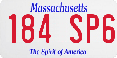 MA license plate 184SP6
