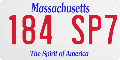 MA license plate 184SP7