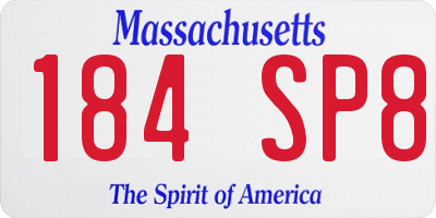 MA license plate 184SP8