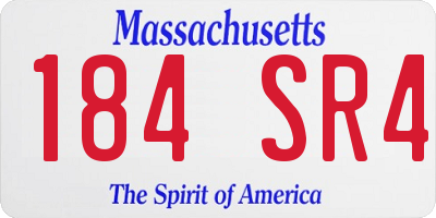 MA license plate 184SR4
