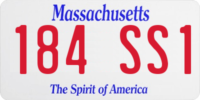 MA license plate 184SS1