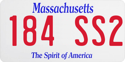 MA license plate 184SS2