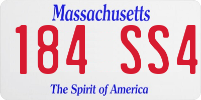 MA license plate 184SS4