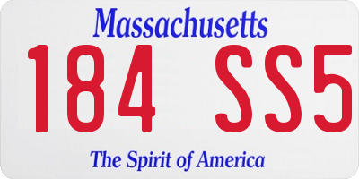 MA license plate 184SS5