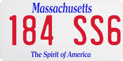 MA license plate 184SS6