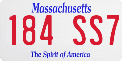 MA license plate 184SS7