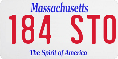 MA license plate 184ST0