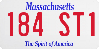 MA license plate 184ST1