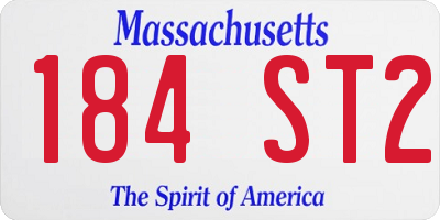 MA license plate 184ST2