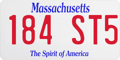 MA license plate 184ST5