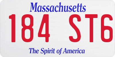 MA license plate 184ST6