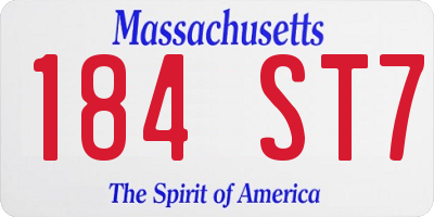 MA license plate 184ST7
