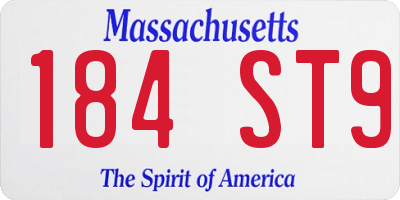 MA license plate 184ST9