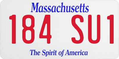 MA license plate 184SU1