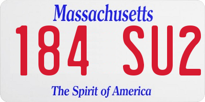 MA license plate 184SU2